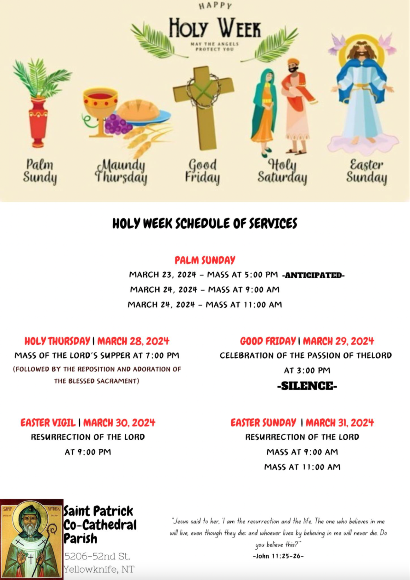 Holy Week Schedule